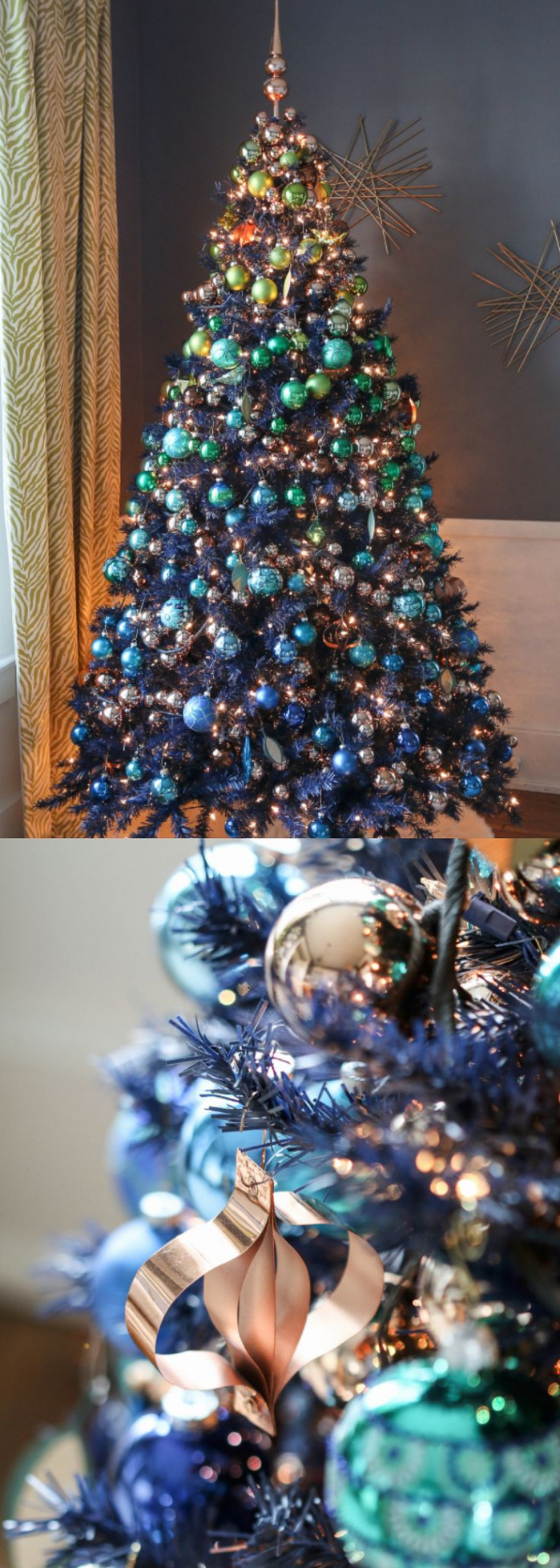 Elegant Navy Blue Christmas Tree