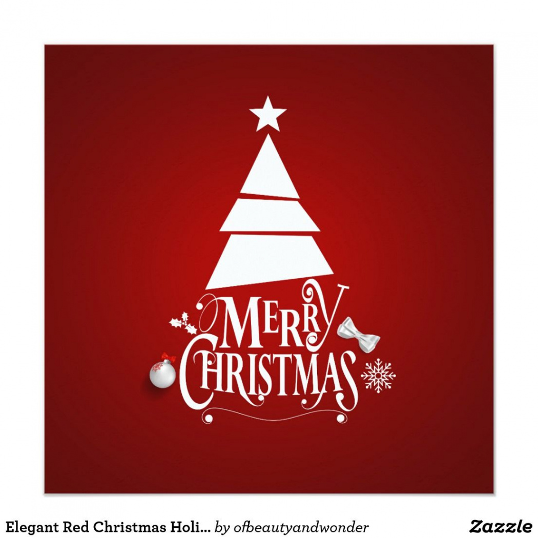 Elegant Red Christmas Holiday Party  Invitation  Zazzle