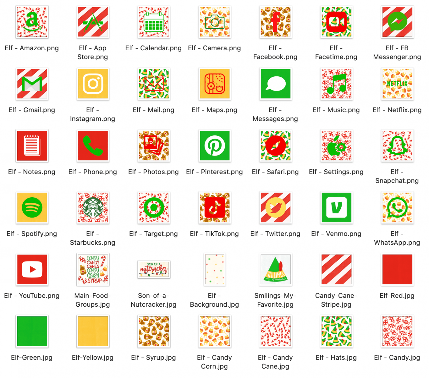 Elf Movie iPhone App and Widget Icons BUNDLE  Iphone apps, Candy