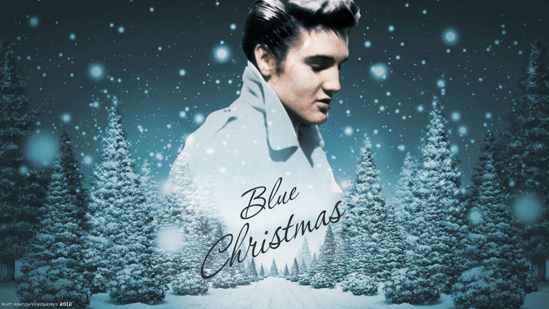 Elvis Presley - Blue Christmas  Elvis presley wallpaper, Elvis