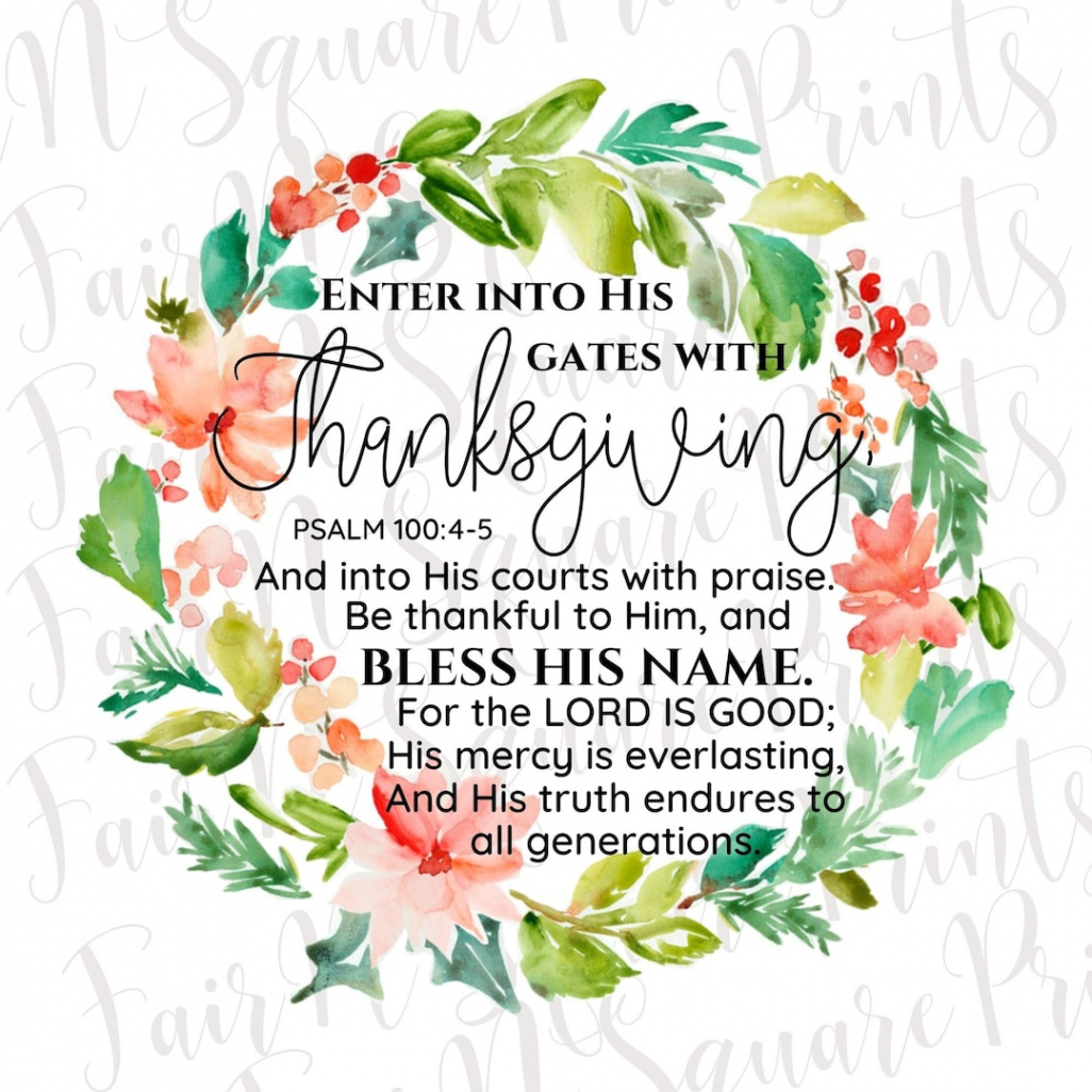 Enter Into His Gates With Thanksgiving Psalm :- Png - Etsy Sweden