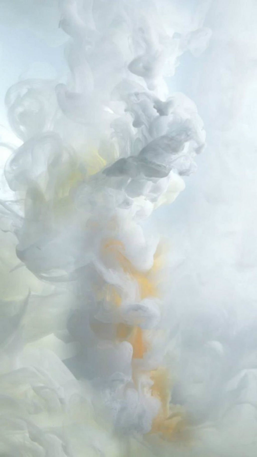 Ethereal White Ink Smoke iOS Wallpaper for iPhone