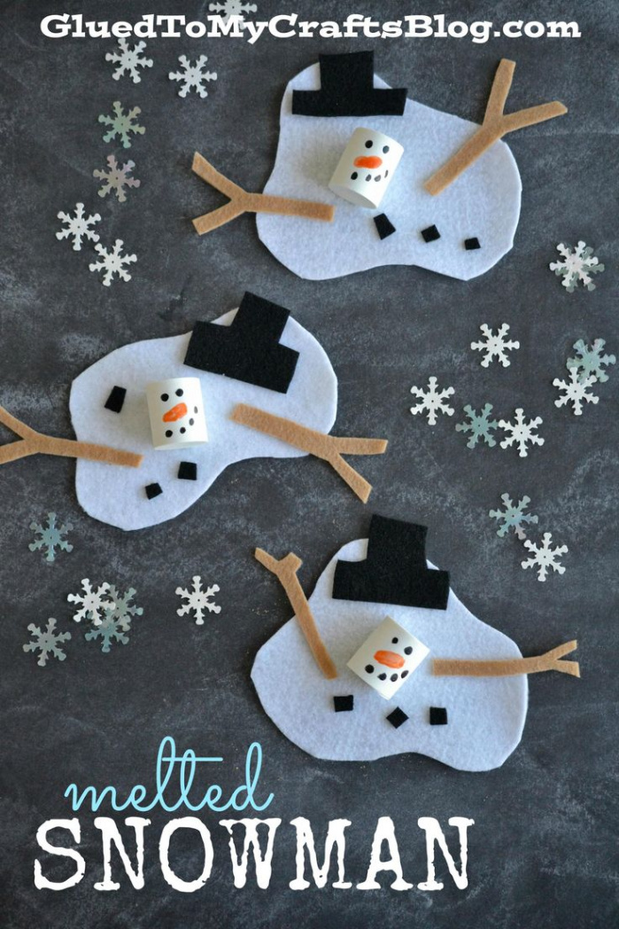 Felt & Craft Foam Melted Snowman  Winter crafts, Christmas crafts