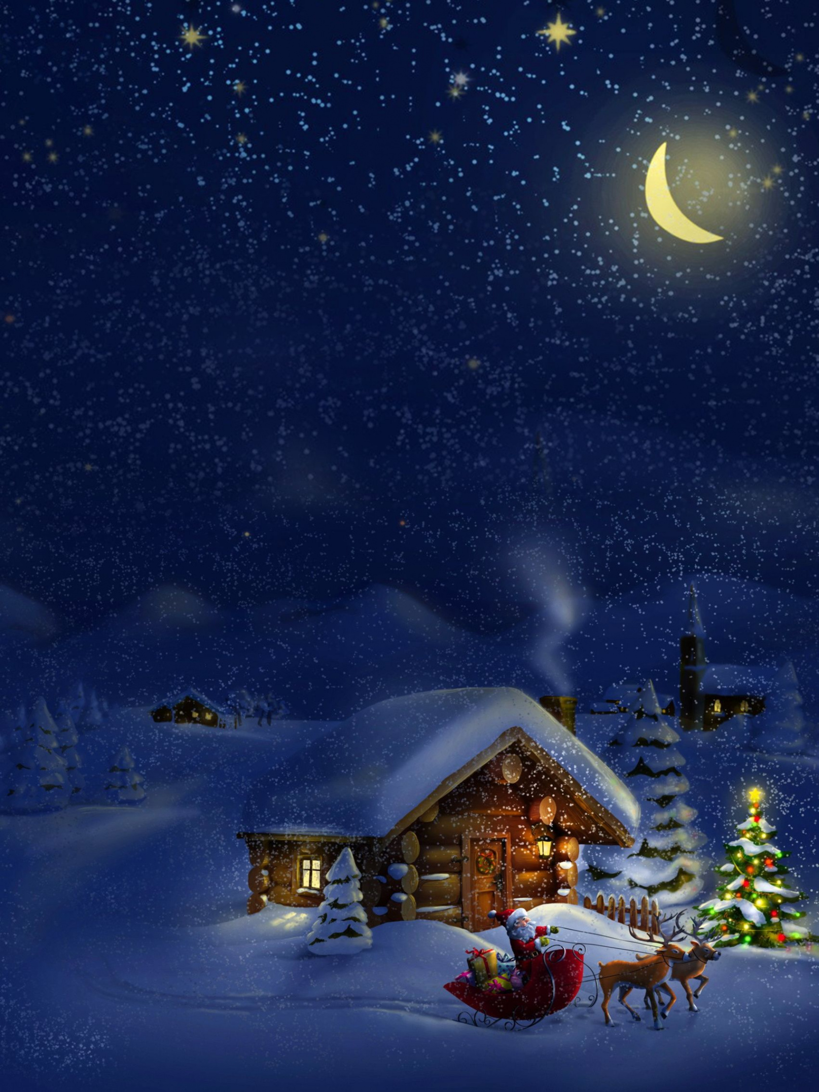 Festive Christmas Background with Beautiful Blue Snow