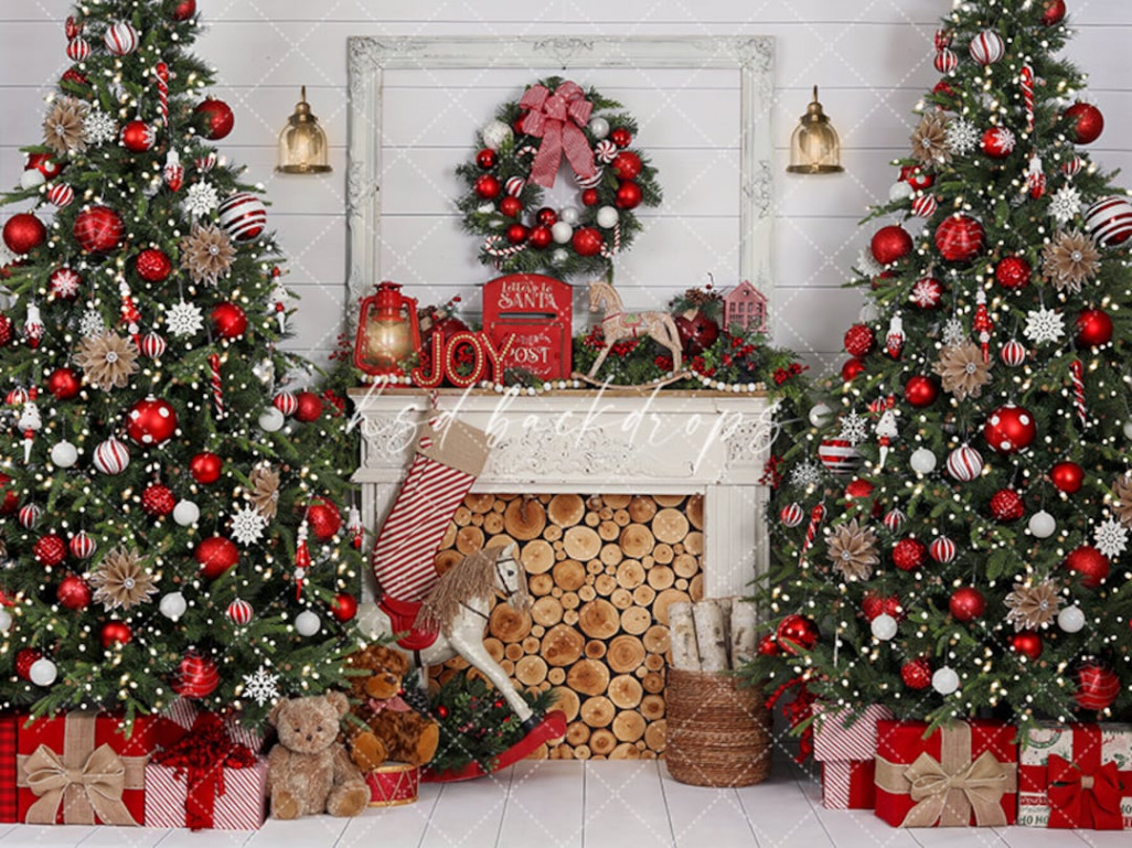 Fireplace Christmas Backdrop for Photography Christmas Photo - Etsy