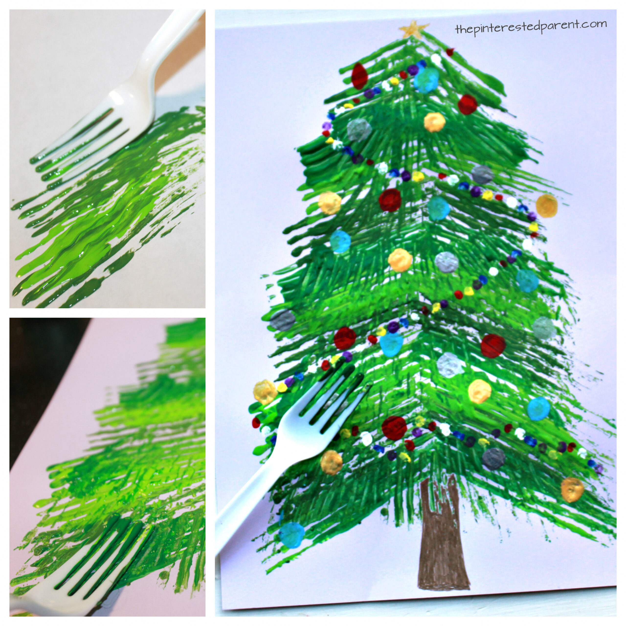 Fork Painted Christmas Tree – The Pinterested Parent