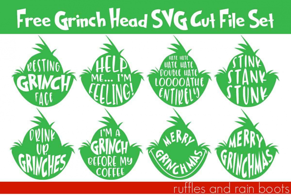 Free Grinch Head SVG Files and Grinch Face Cut Files for Holiday