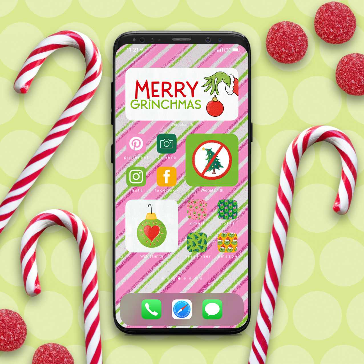 FREE Grinch Inspired iPhone App Icons - Pineapple Paper Co.