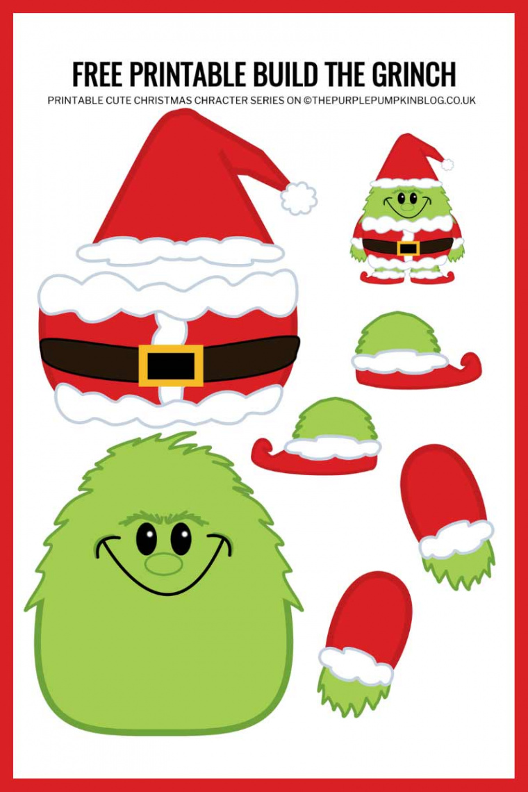 Free Printable Build The Grinch Paper Template (Christmas Craft)