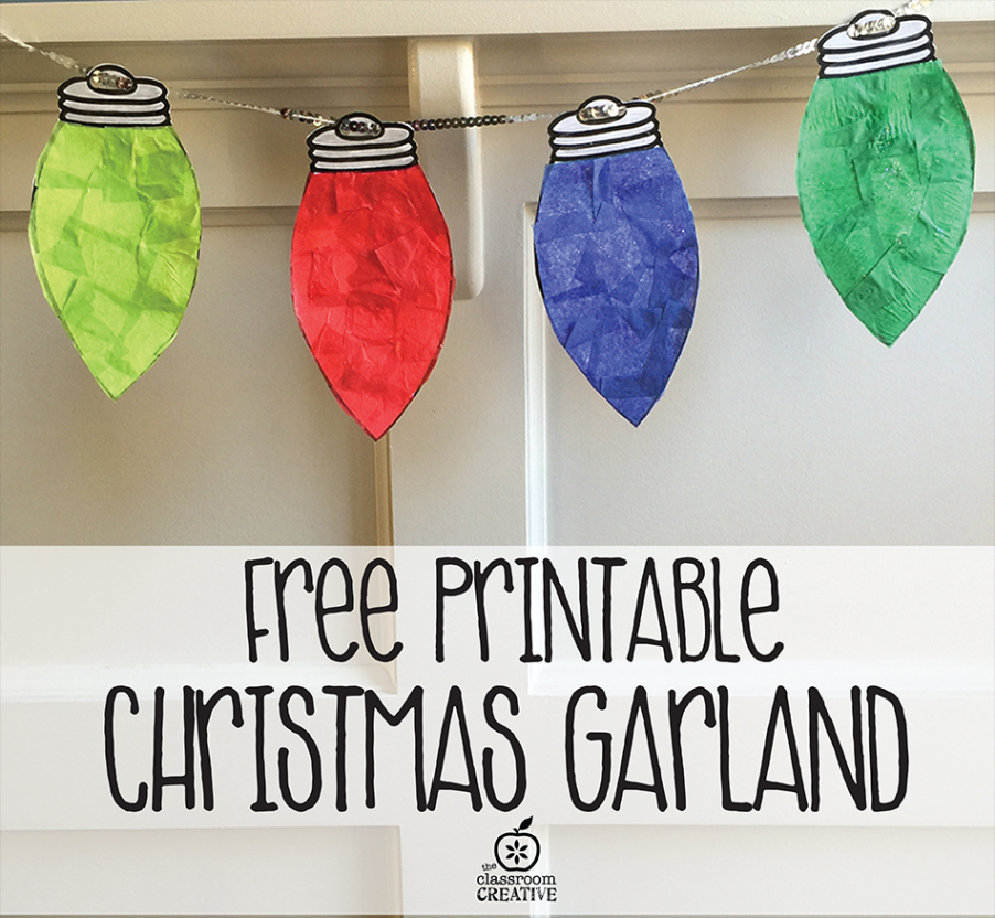 Free Printable Christmas Light Garland Craft for Kids {Free