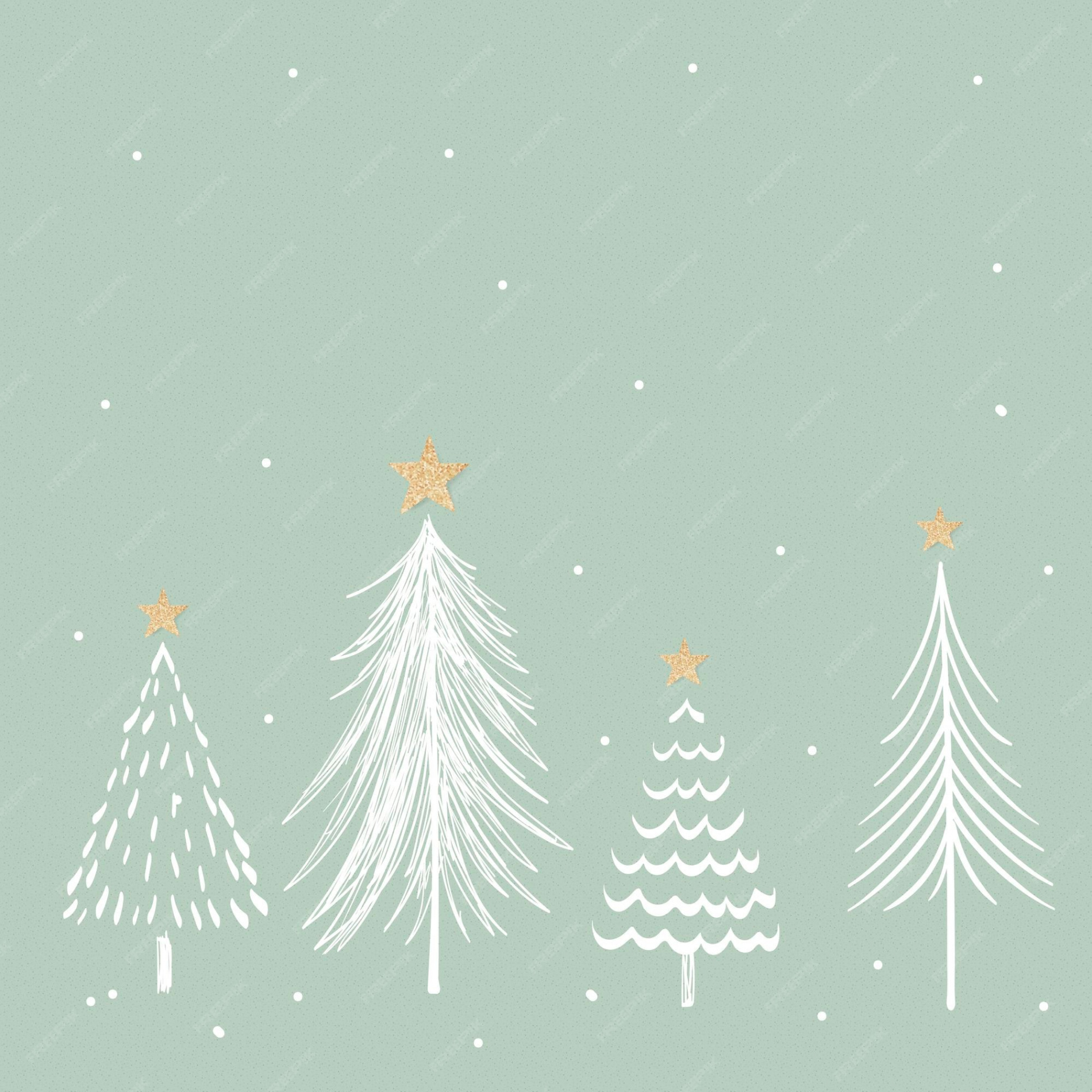 Free Vector  Green christmas background, aesthetic pine trees