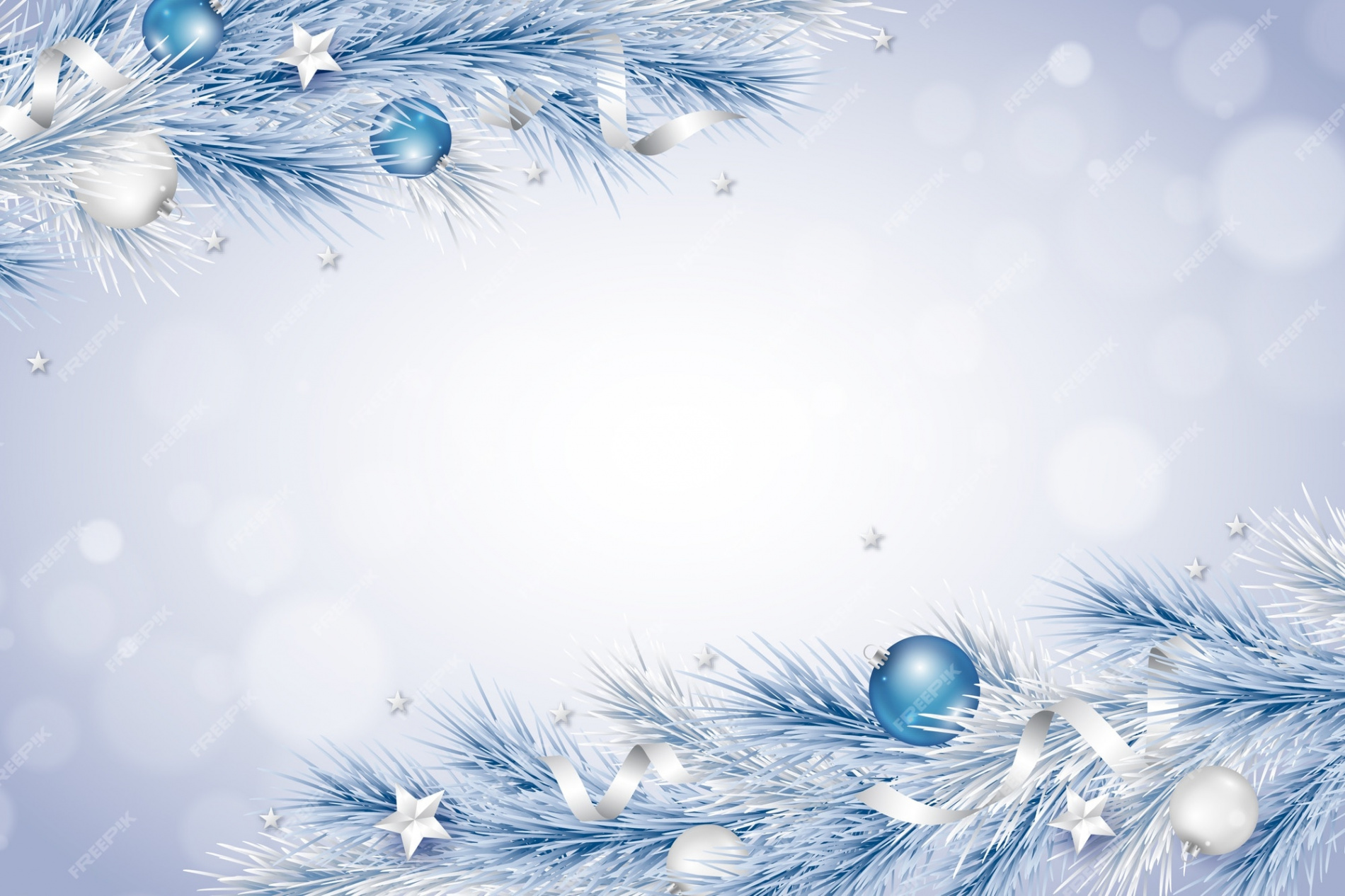 Free Vector  Realistic christmas background with baubles and branches