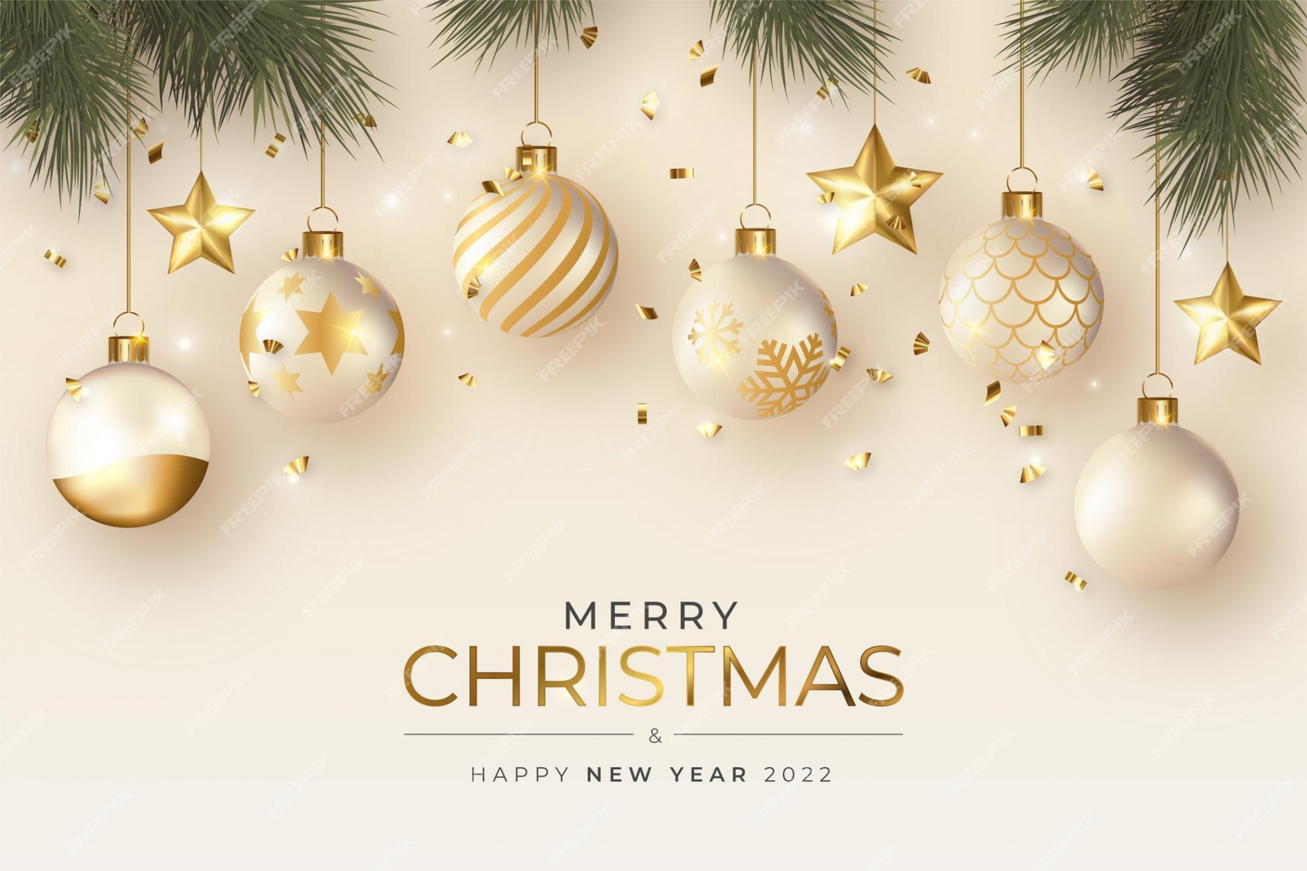 Free Vector  Realistic christmas background with elegant