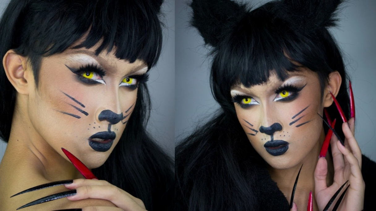 GLAM CAT DRAG MAKEUP TUTORIAL   DAYS OF HALLOWEEN