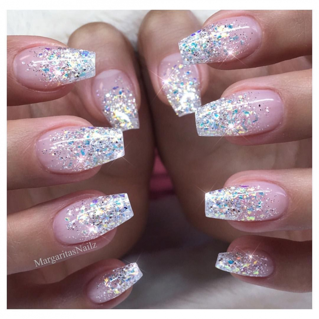 Glitter Ombré nails Winter design sparkly New Years & Christmas