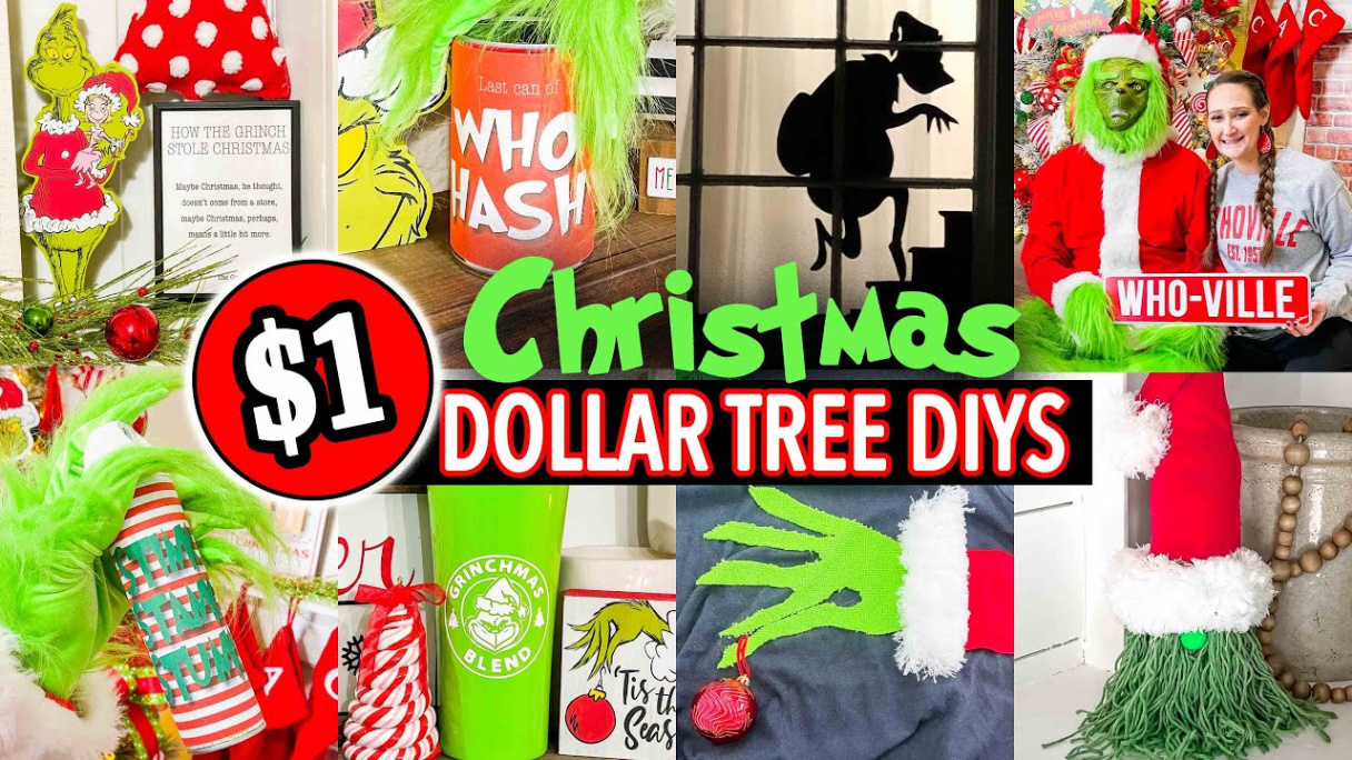 $ GRINCH Dollar Tree Christmas DIYs! 🎄 0 OVER THE TOP but EASY  Decorations & Ideas!