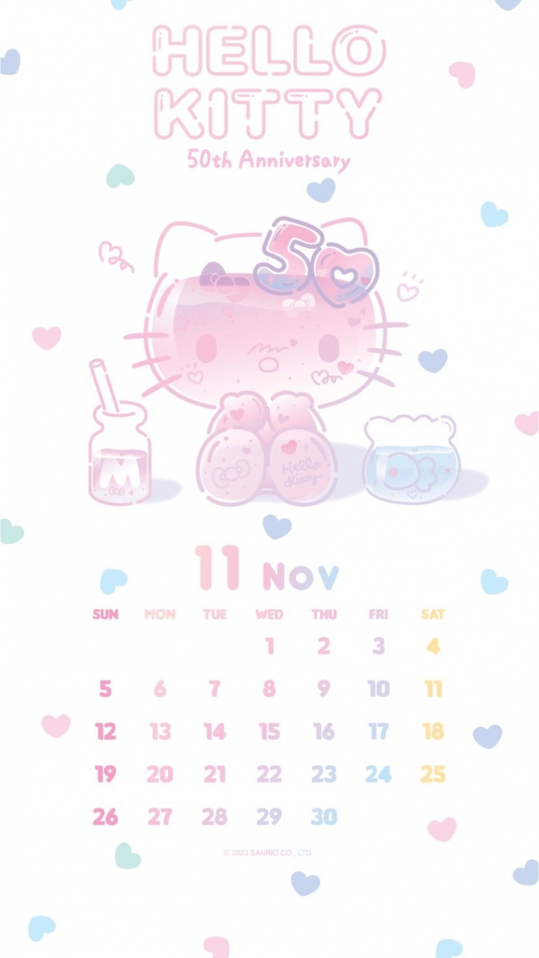 ♡サンリオ♡ — Hello Kitty th anniversary calendar November