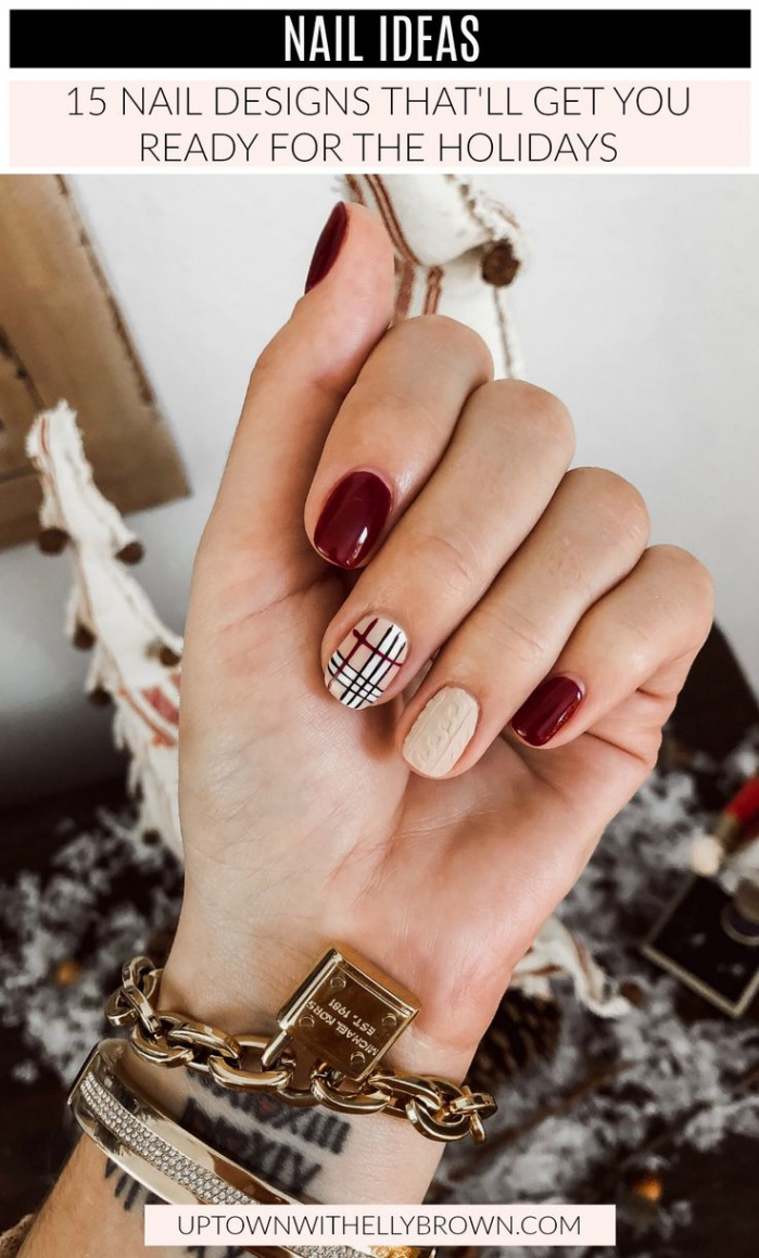 Holiday Nails to Try  Plaid nails, Holiday nails, Thanksgiving