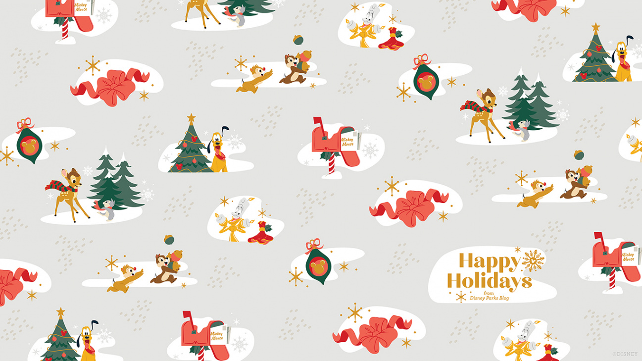 Holiday Wrapping Paper Wallpaper – Desktop/iPad  Disney