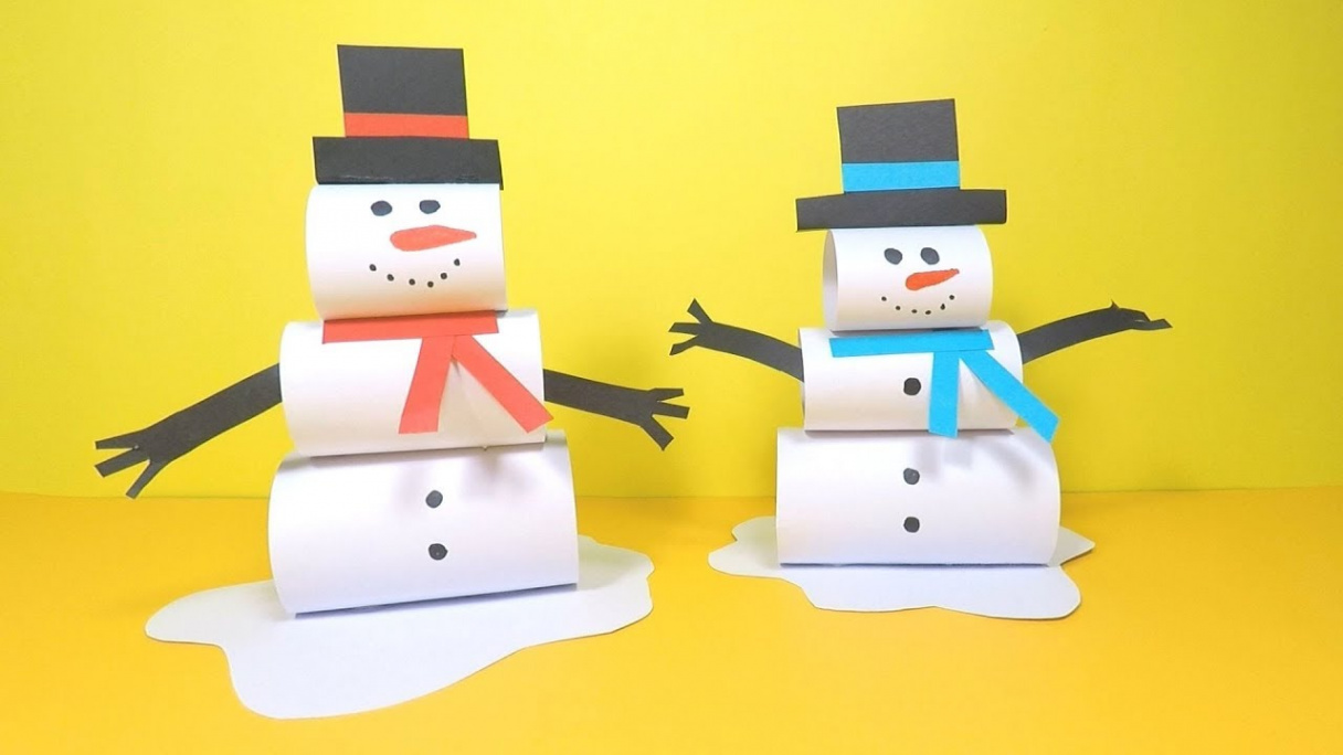 How to Make a Paper Snowman  Christmas Crafts for Kids