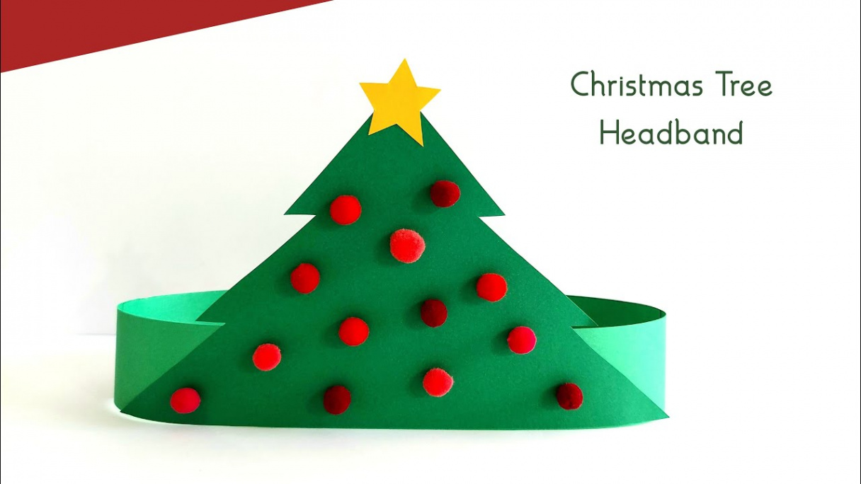 How To Make Christmas Tree Headband For Kids  Easy Paper Crafts   Christmas Craft Ideas