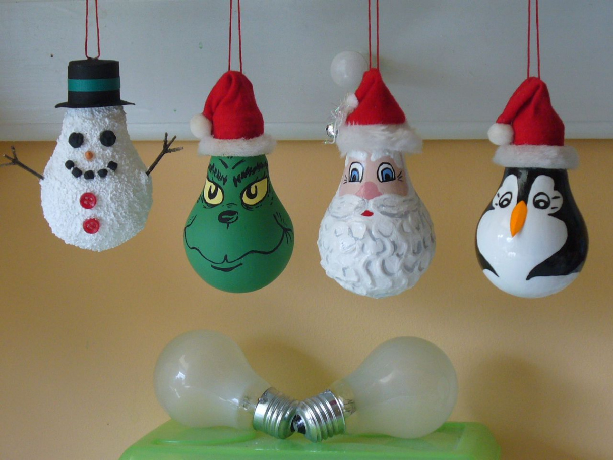 Ideas: Handmade Light Bulb Christmas Ornaments