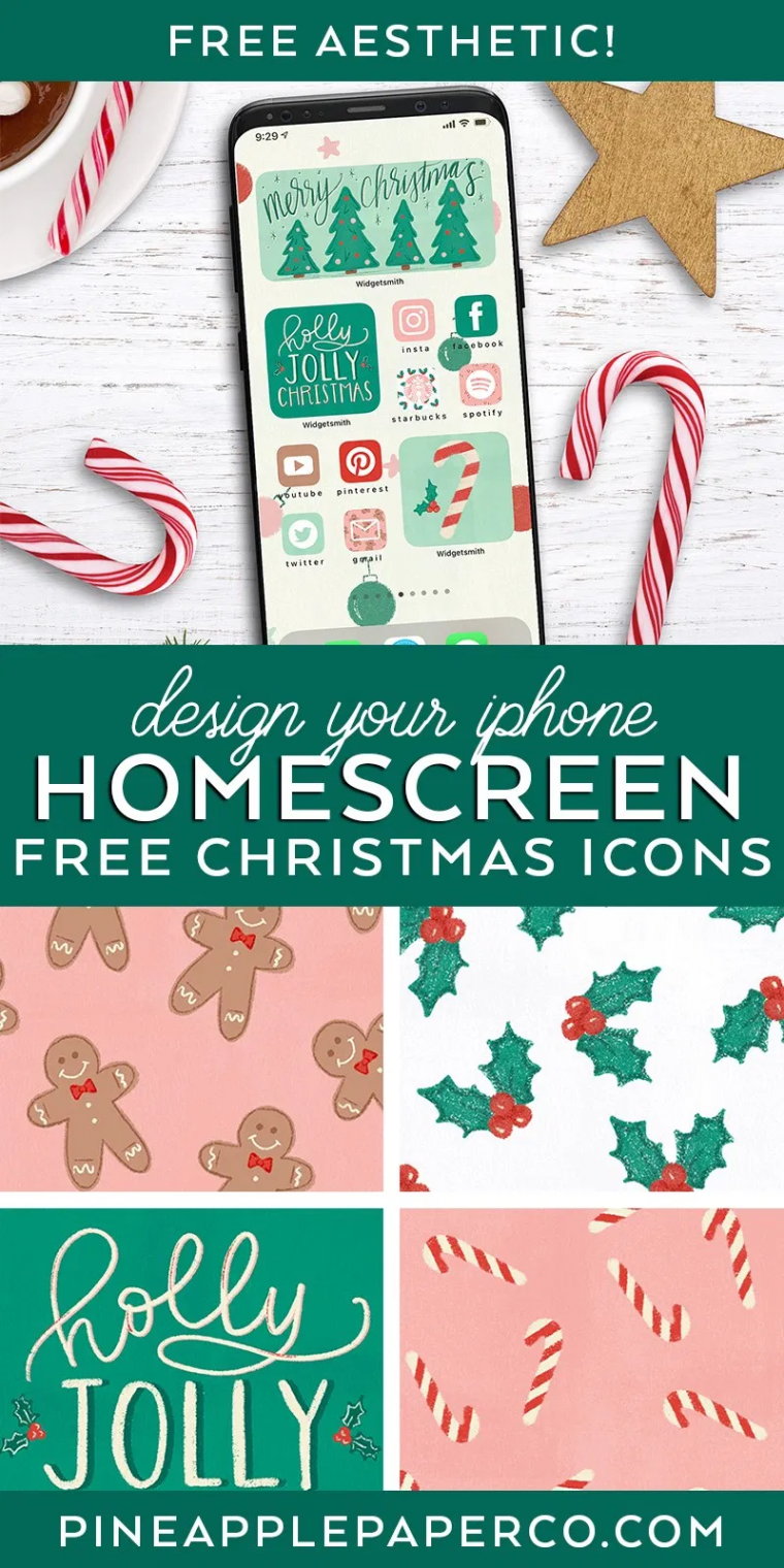 iPhone Christmas Aesthetic Widget and App Icons  Wallpaper iphone