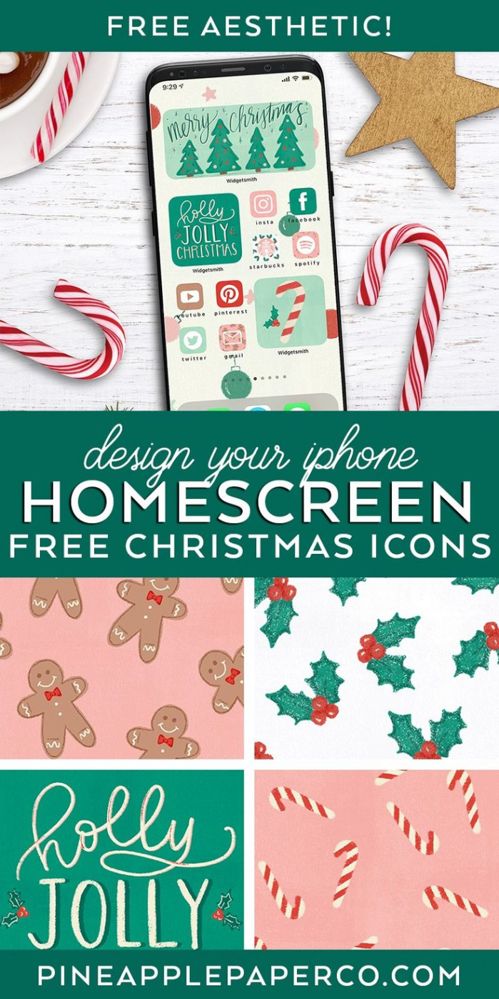 iPhone Christmas Aesthetic Widget and App Icons  Wallpaper iphone