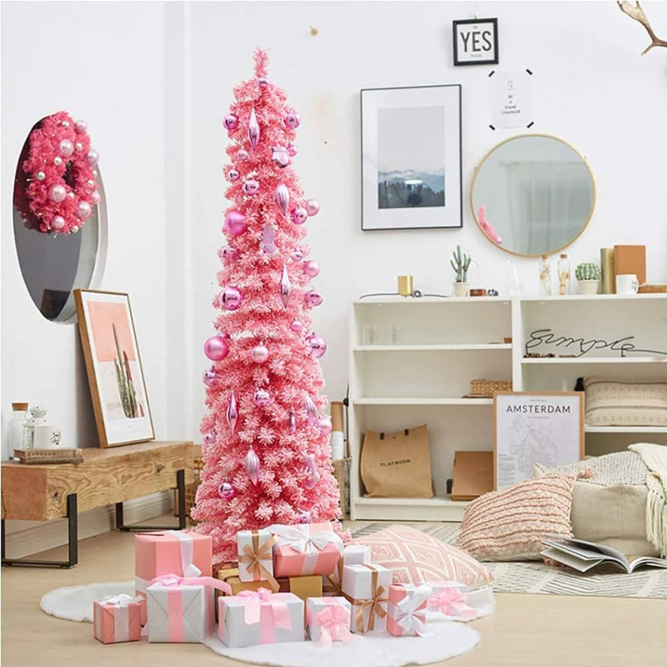 JY&WIN Christmas Tree,  Feet Fir Slim Pencil Christmas Tree