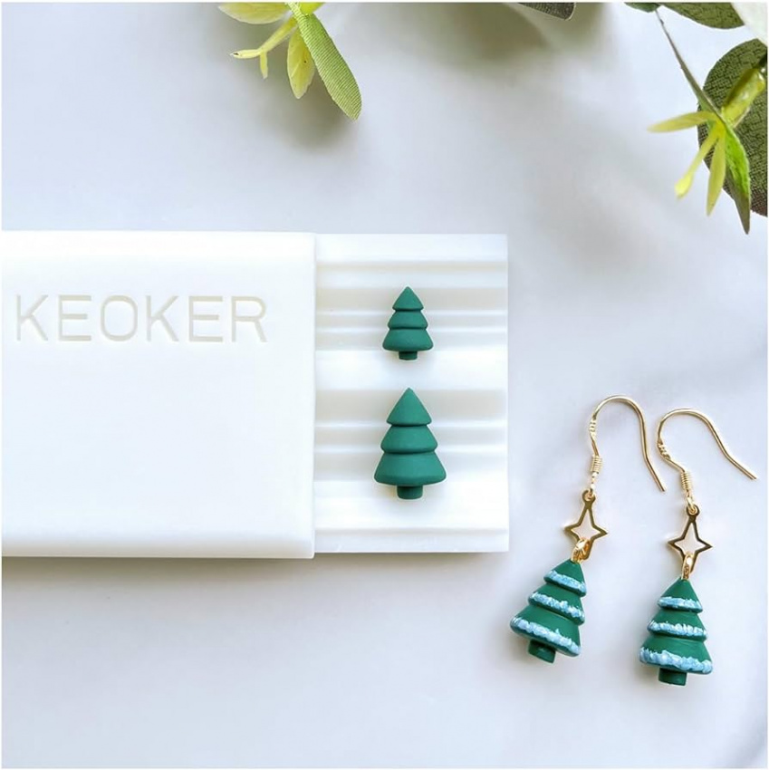 KEOKER Christmas Polymer Clay Bead Roller, Polymer Clay Earrings Tools,  Christmas Tree Bead Maker, Clay Jewelry Making Tool, Helps You Make  Perfectly