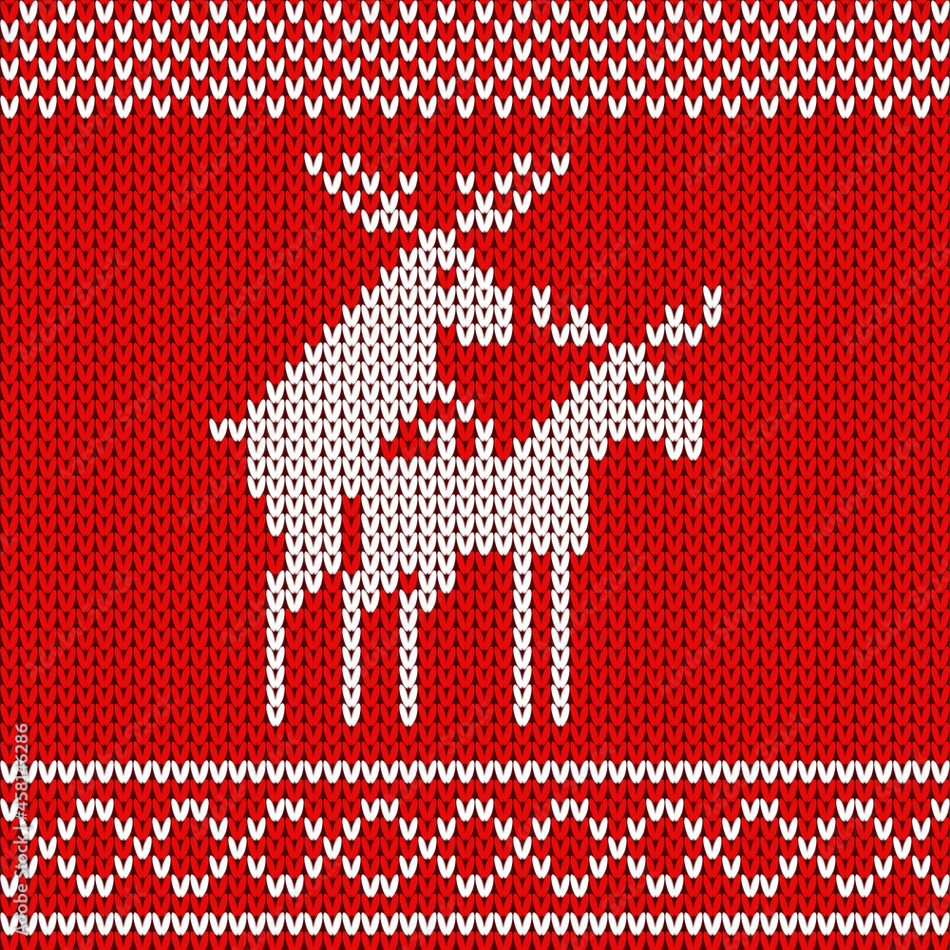 Knitted red Christmas background