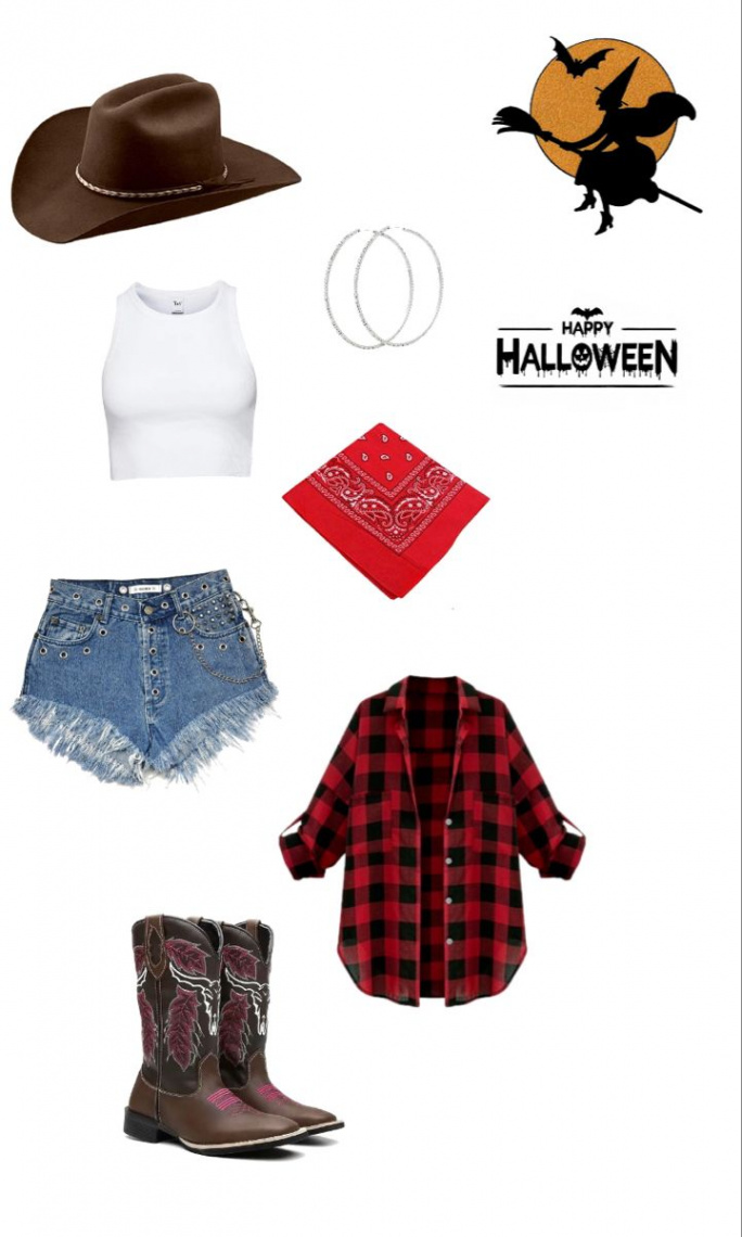 Last minute diy Halloween costume in   Cowgirl halloween