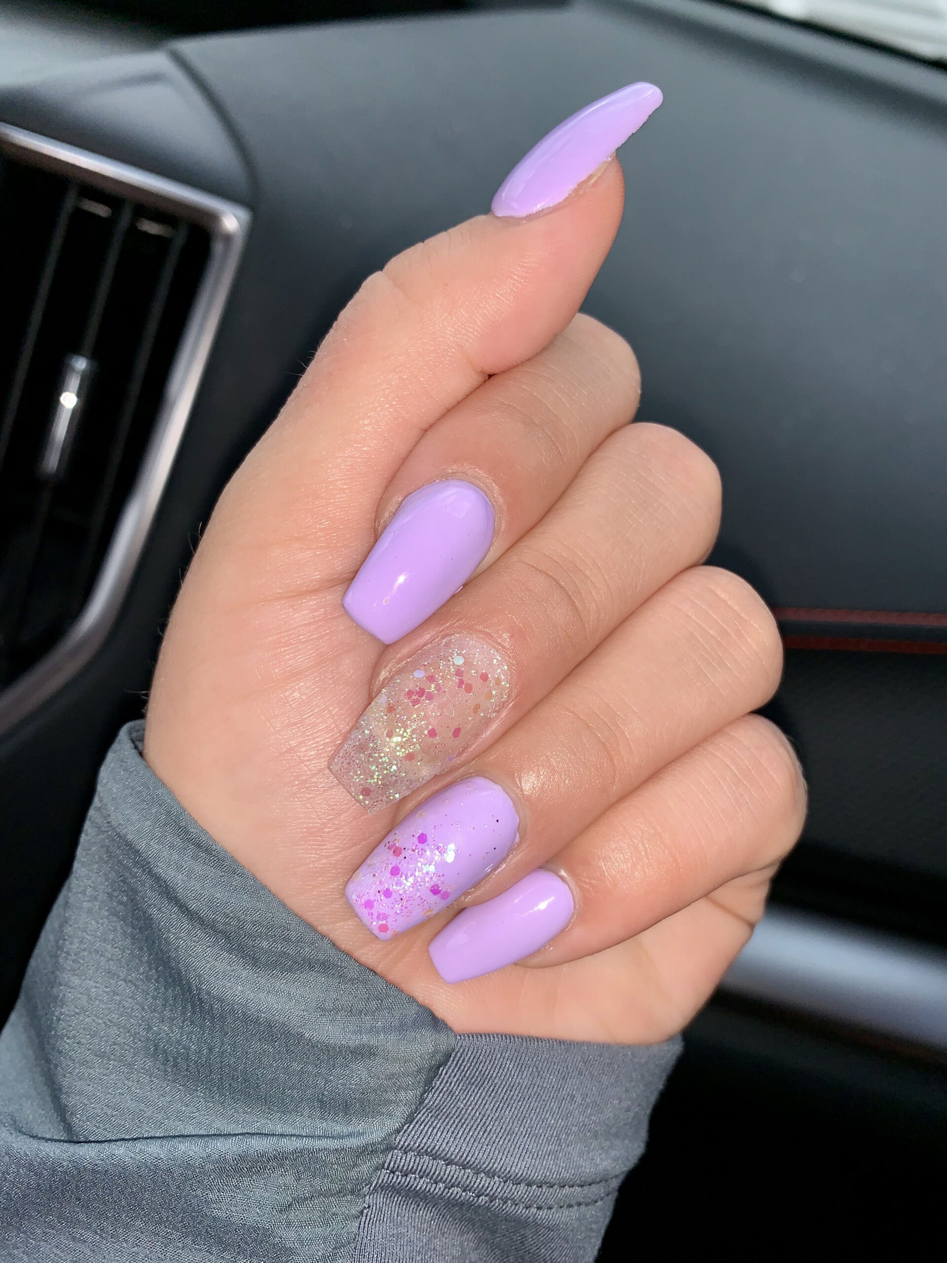 Lavender acrylic nails #nails #acrylicnails #purple #lavender