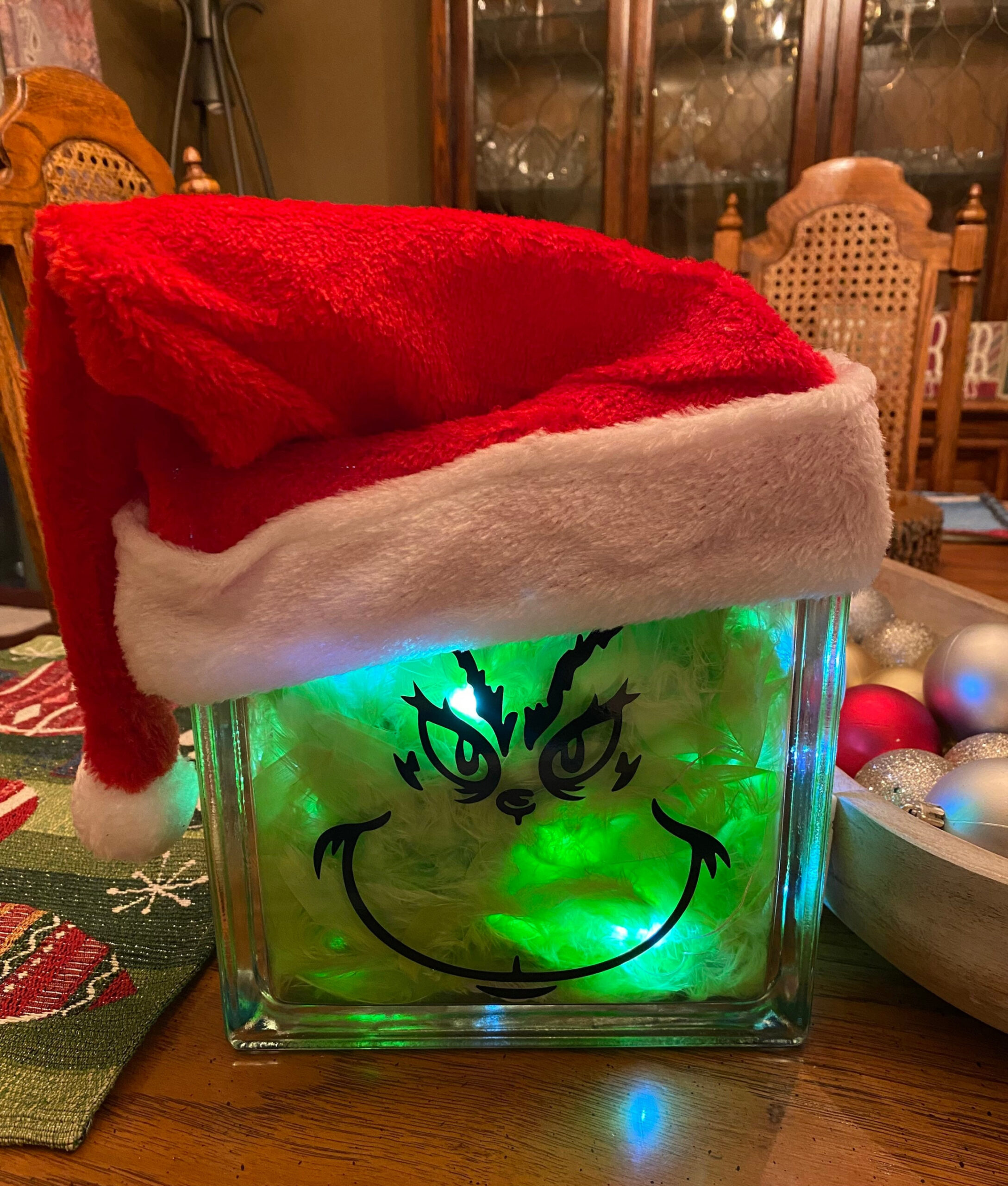 LED Light up Grinch Glass Block - Etsy