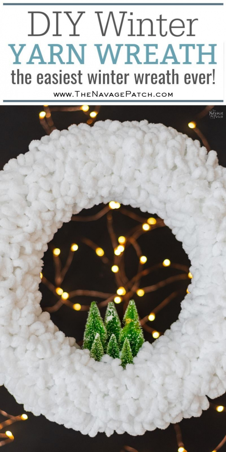 Loop Yarn Wreath - An EASY DIY Winter Wreath! - The Navage Patch