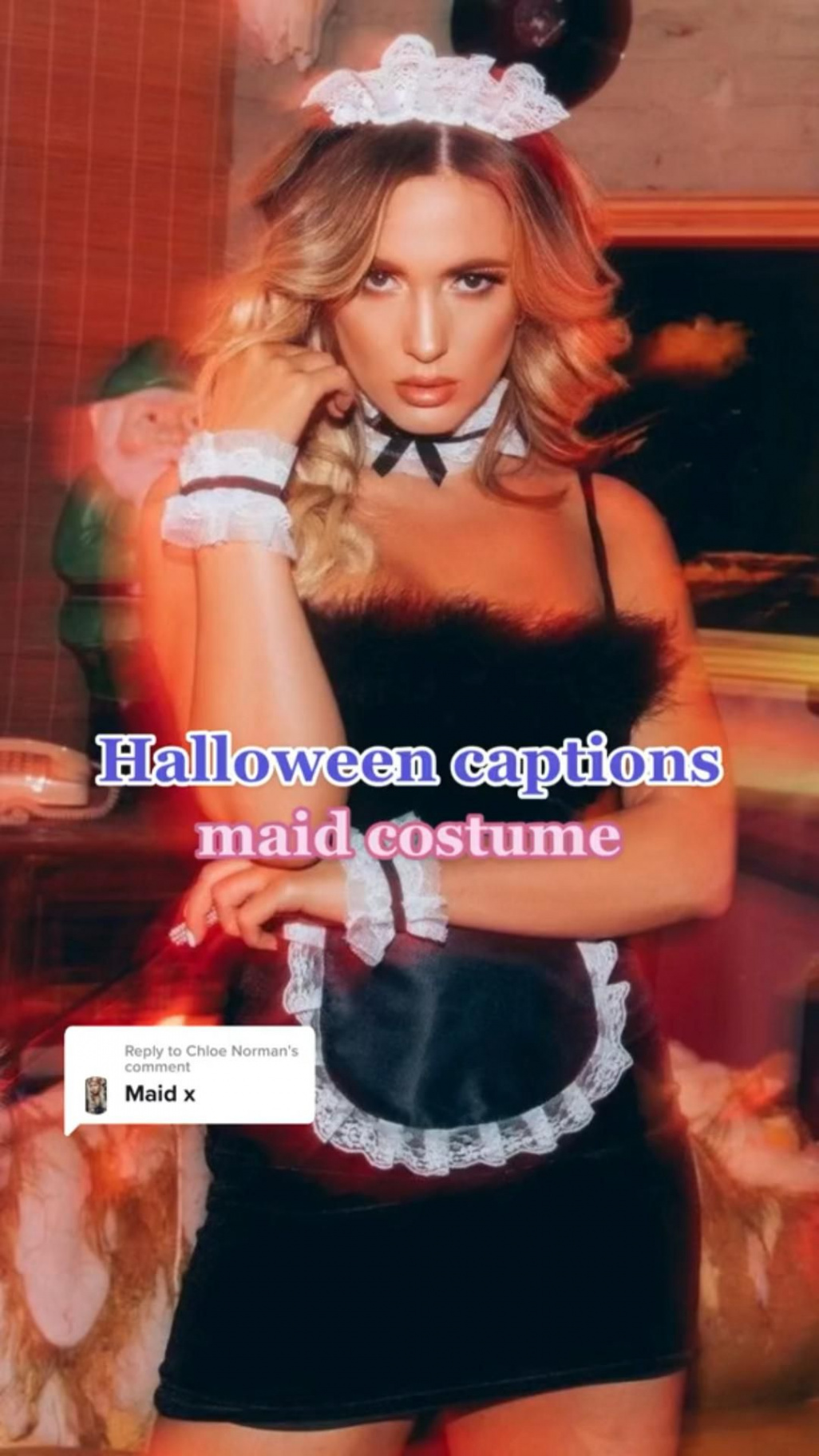 Maid costume captions 🧹