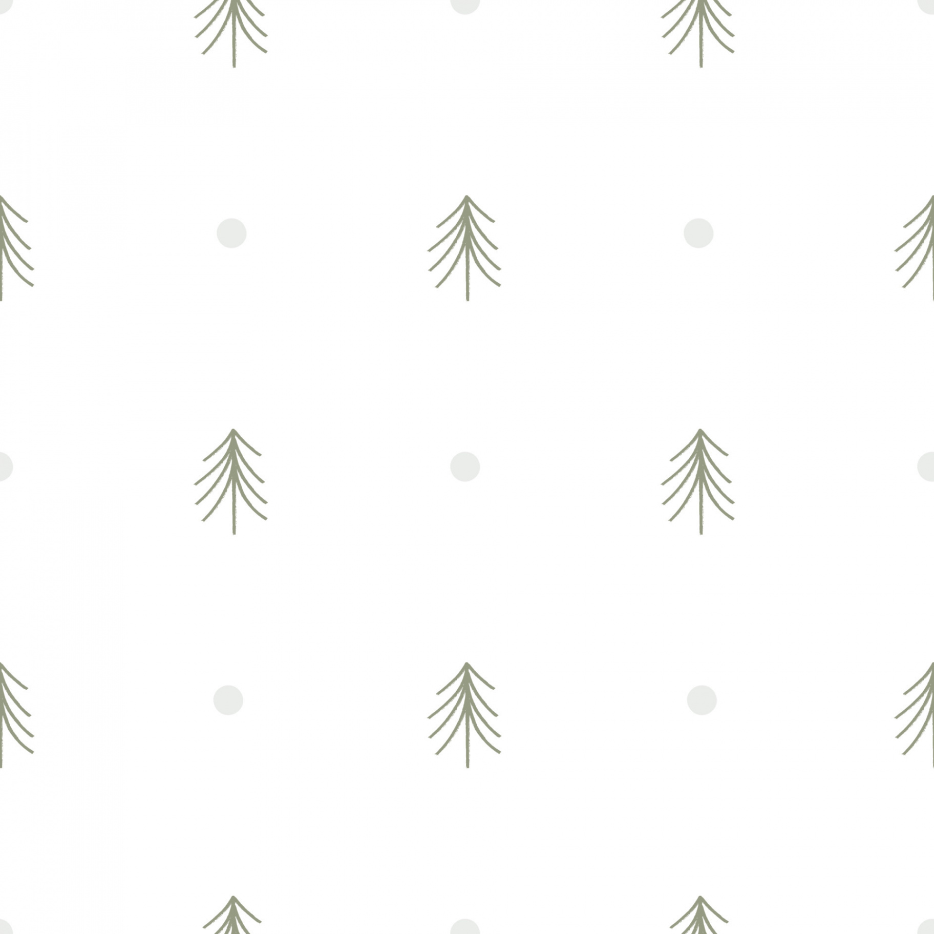 Minimalist Christmas tree seamless pattern, flat vector