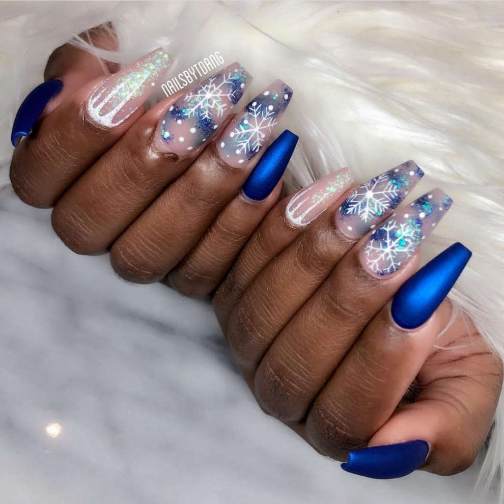 Nails on Black Women — Winter blue, part