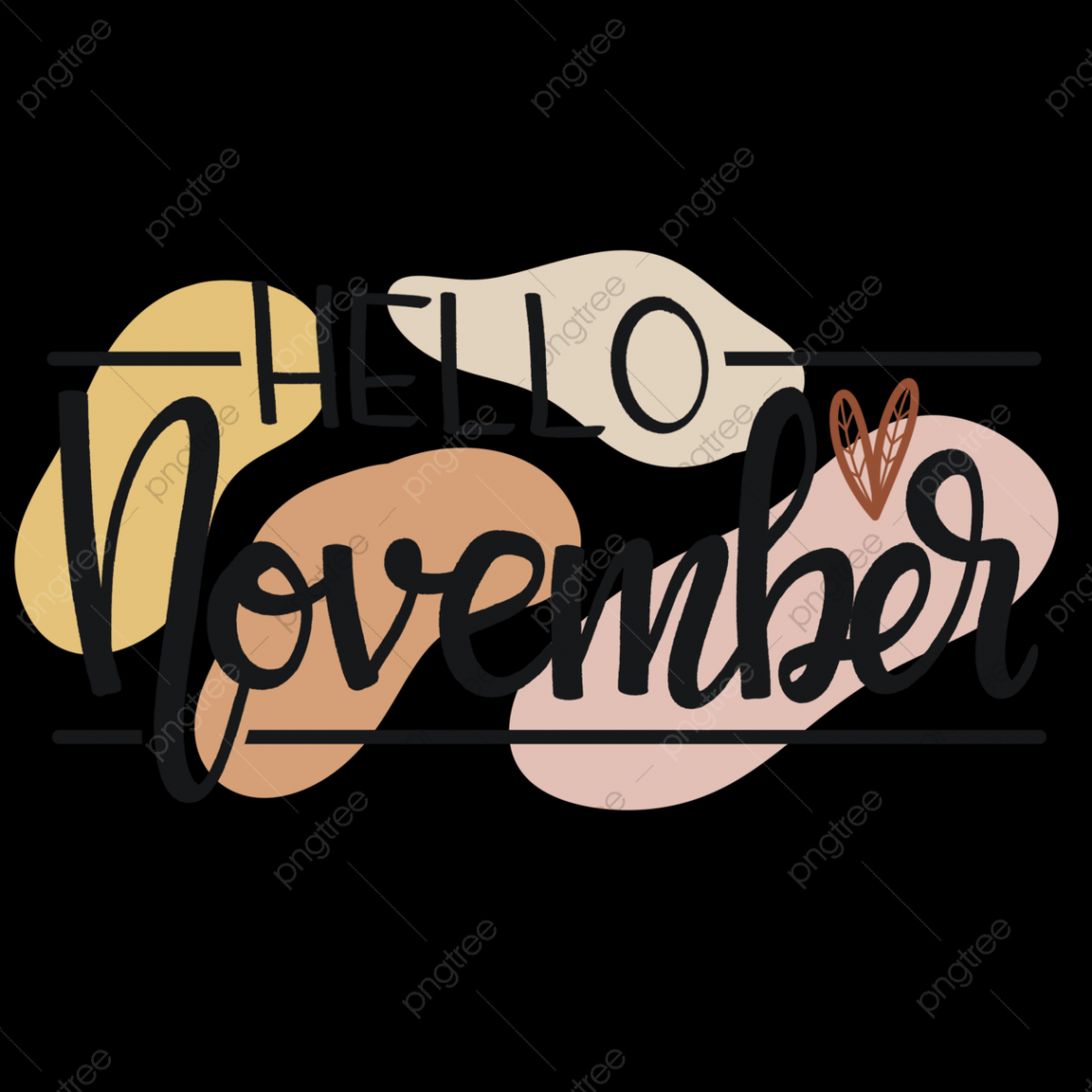 November Month Clipart Transparent PNG Hd, Lettering Month Of