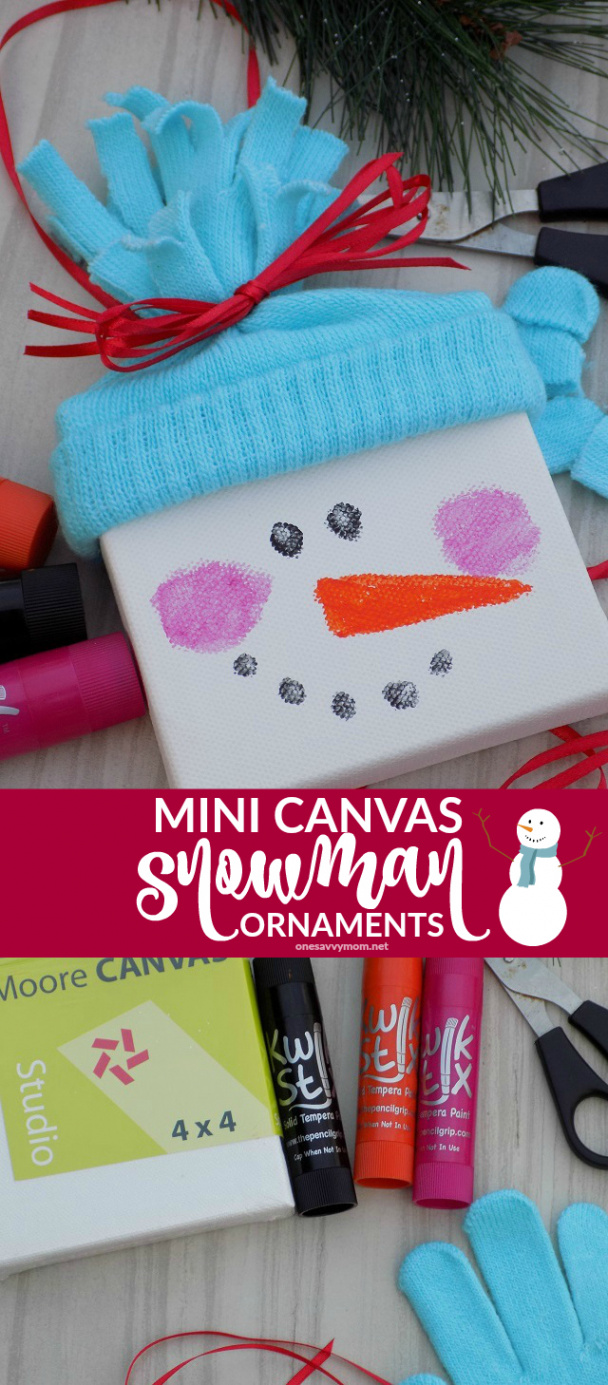 One Savvy Mom ™  NYC Area Mom Blog: Mini Canvas Snowman Ornaments