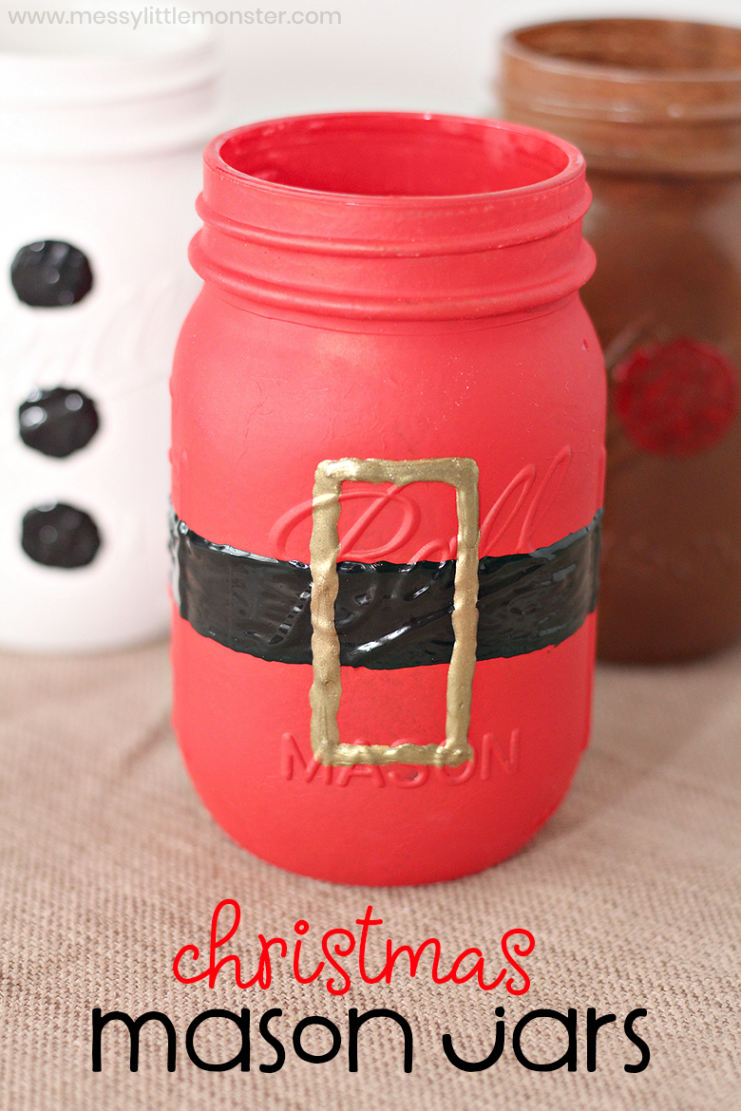 Painted Mason Jars - Christmas Crafts to decorate your home