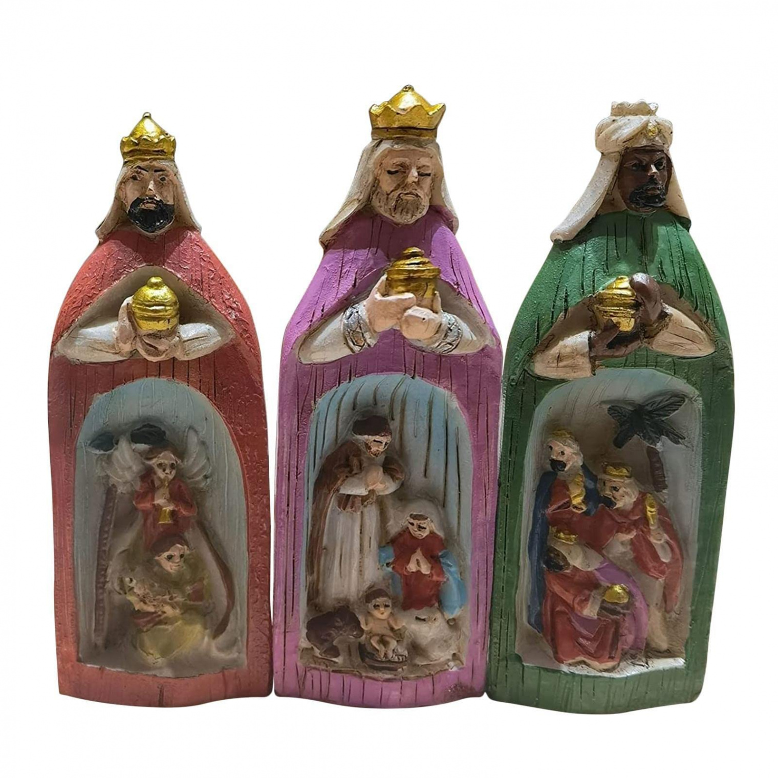 Piece Christmas Nativity Set, Three Kings Figure Roman Kings Nativity  Scene Set, Christmas Nativity Collection Resin Craft Religious Decoration