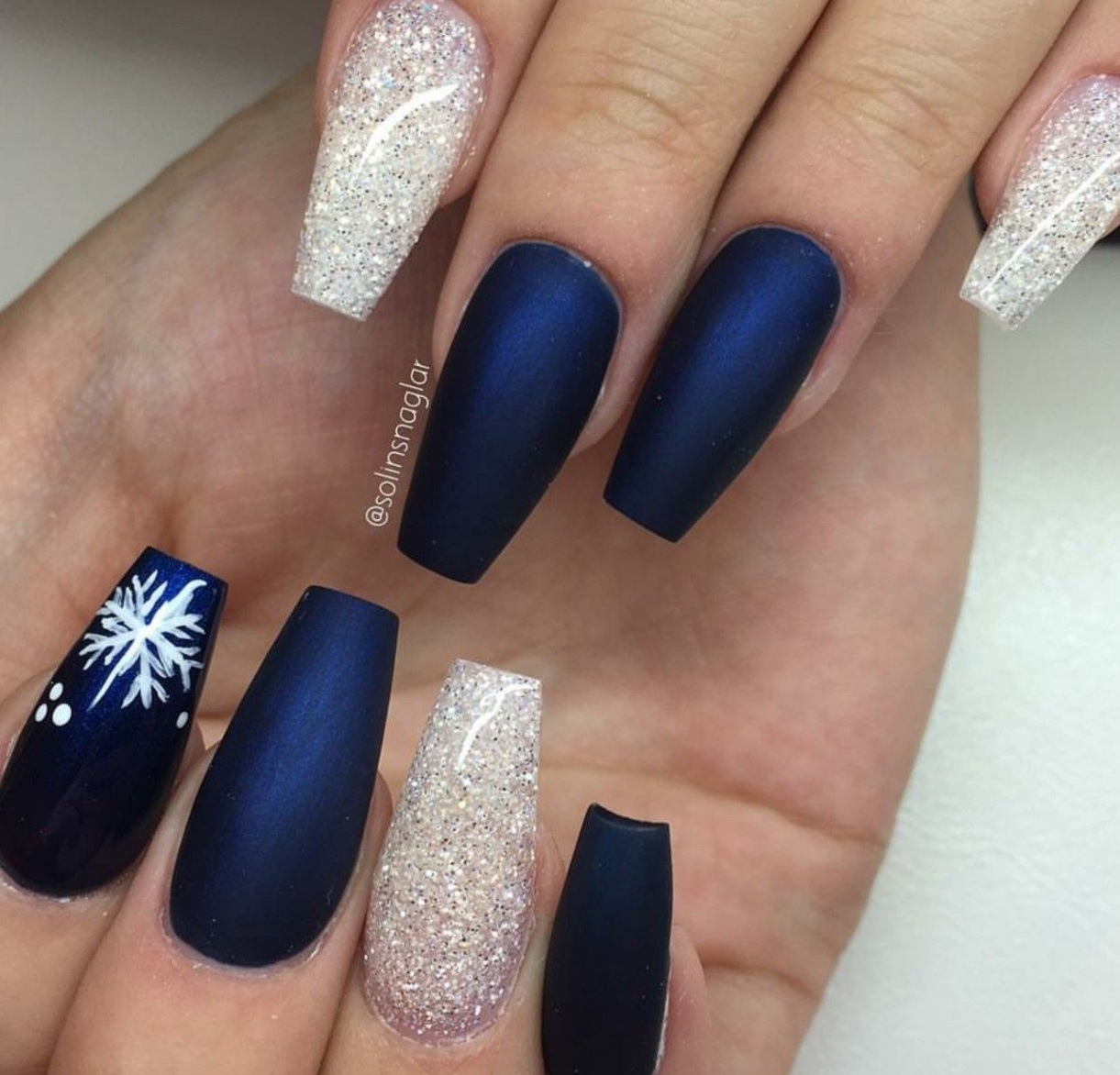 Pin on December Nails Acrylic Christmas Blue