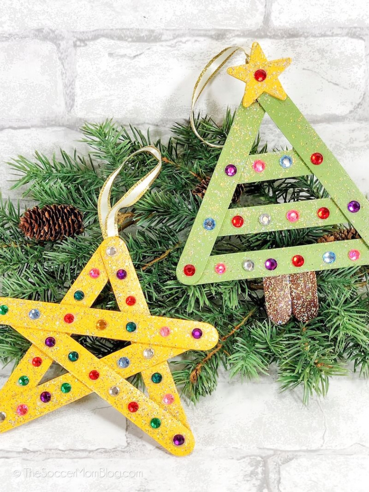 Popsicle Stick Christmas Ornaments - The Soccer Mom Blog