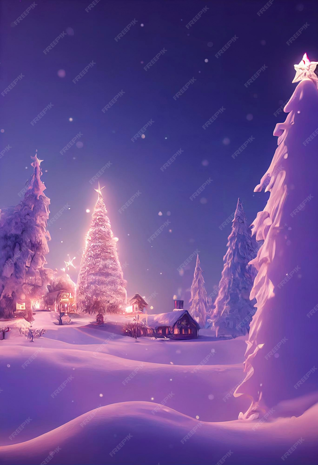 Premium Photo  Christmas landscape wallpaper beautiful winter