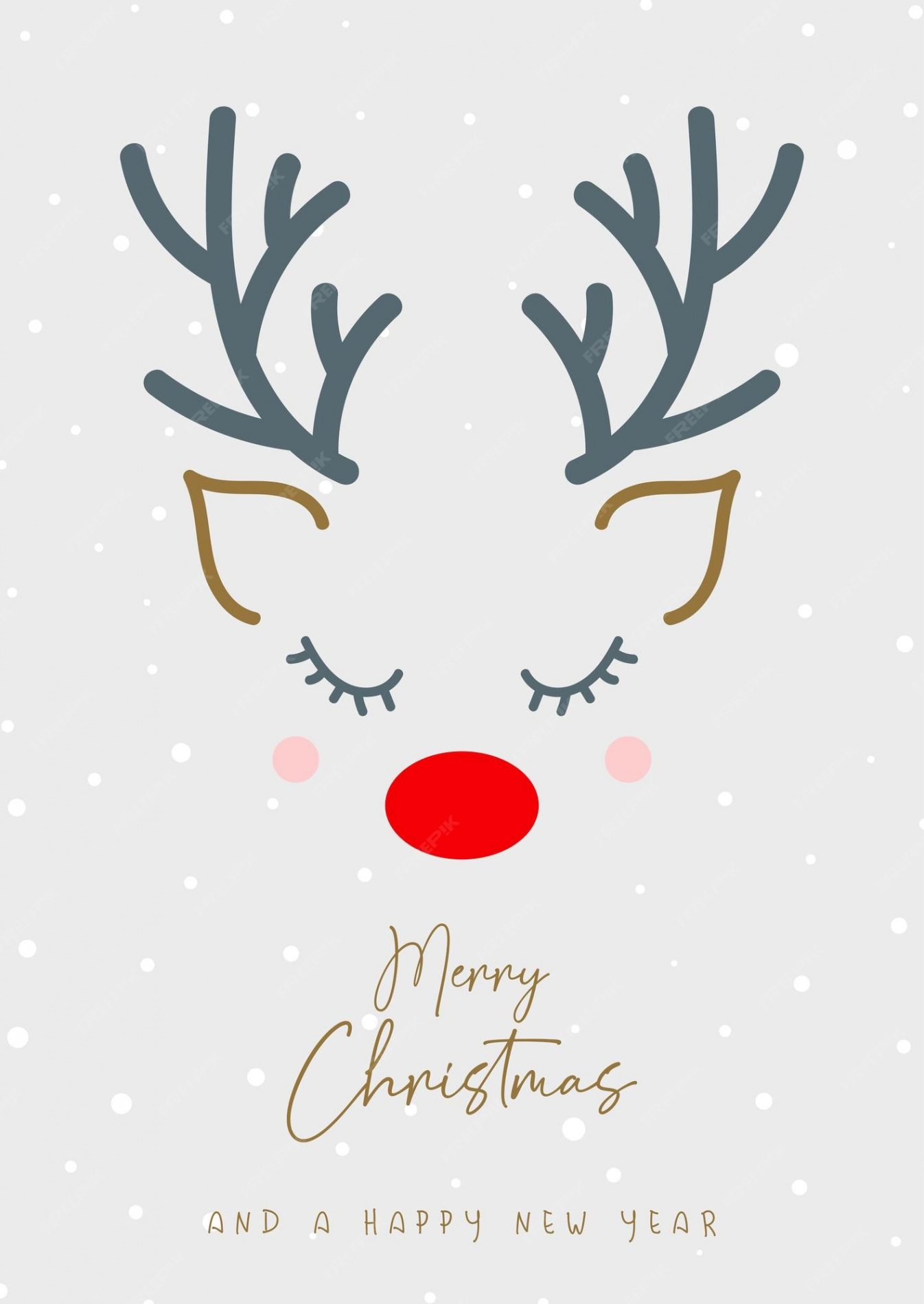 Premium Vector  Christmas background with cute reindeer face