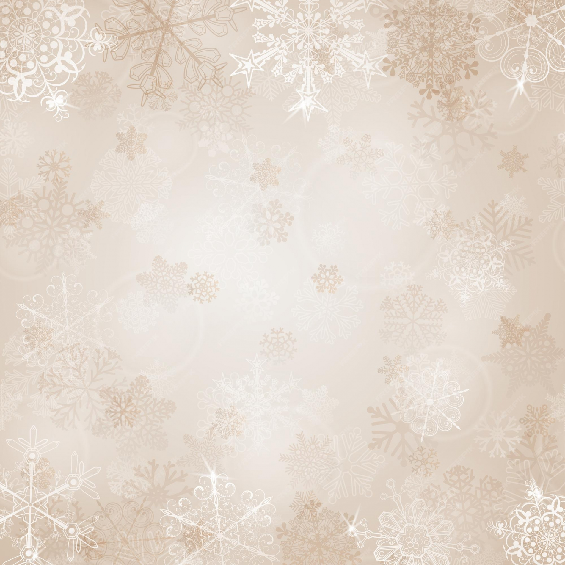 Premium Vector  Christmas background with snowflakes in beige colors