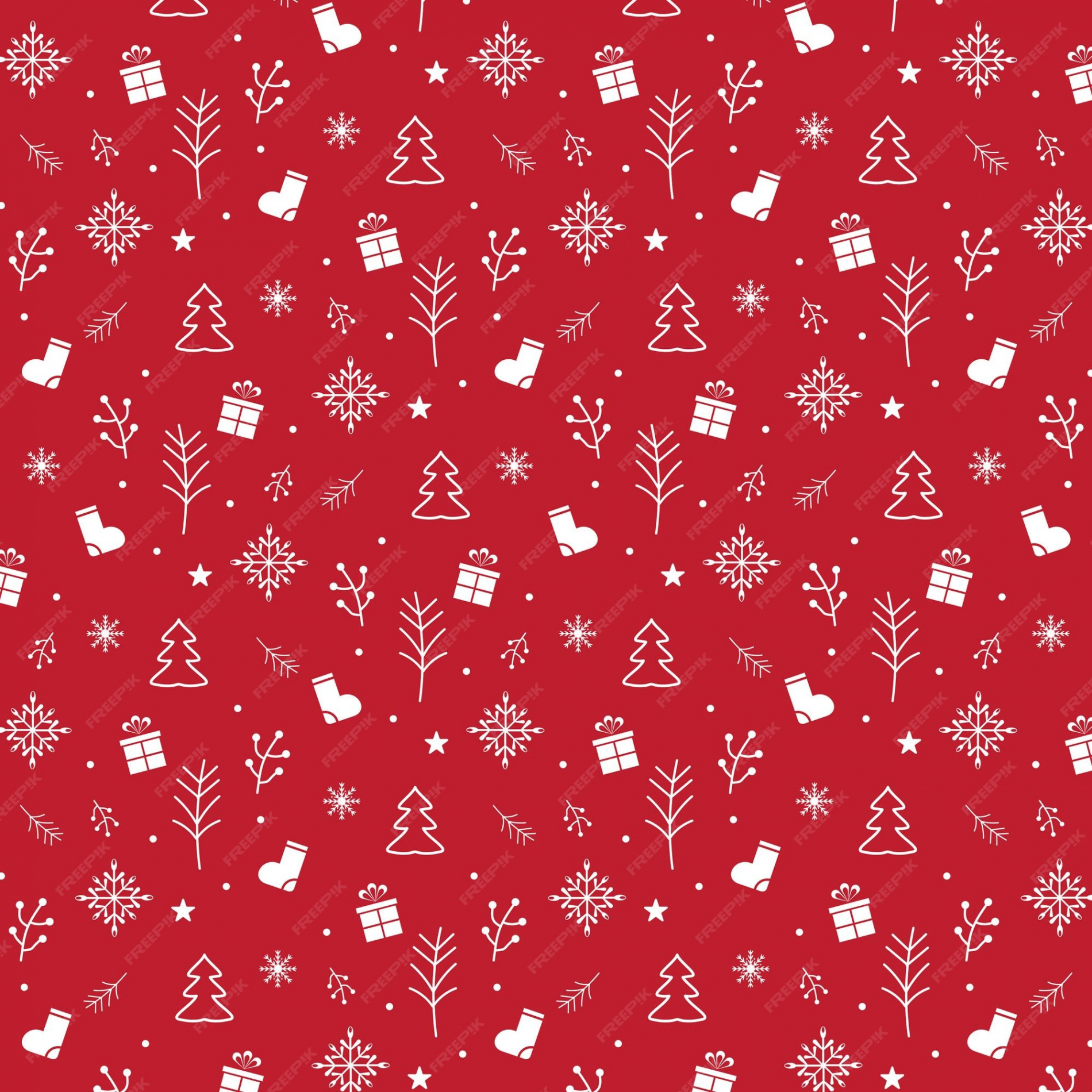 Premium Vector  Christmas different seamless pattern