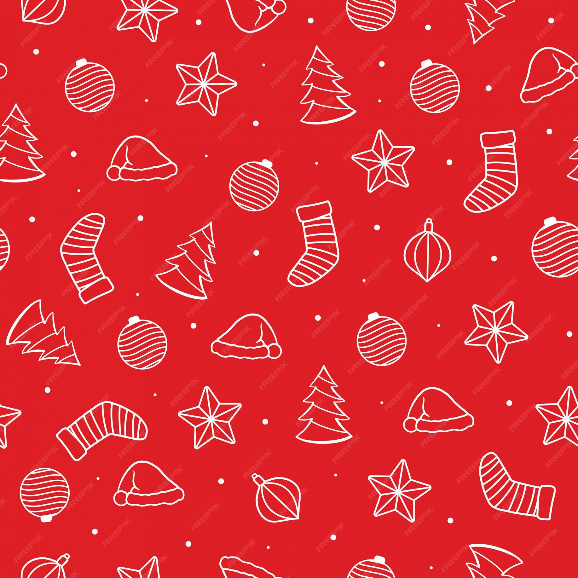 Premium Vector  Red minimalist christmas background seamless pattern