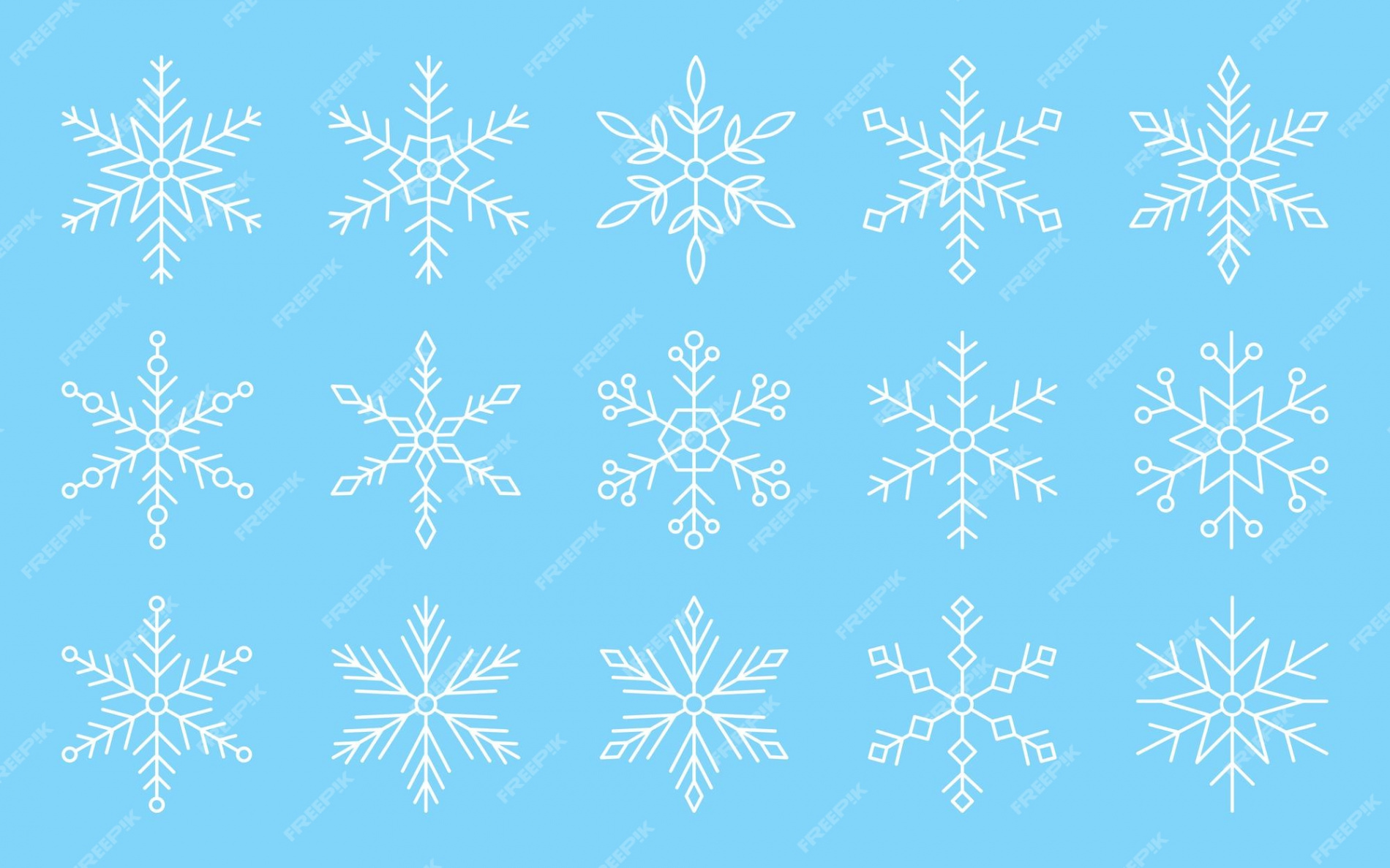 Premium Vector  Snowflakes snow xmas symbol thin white line set